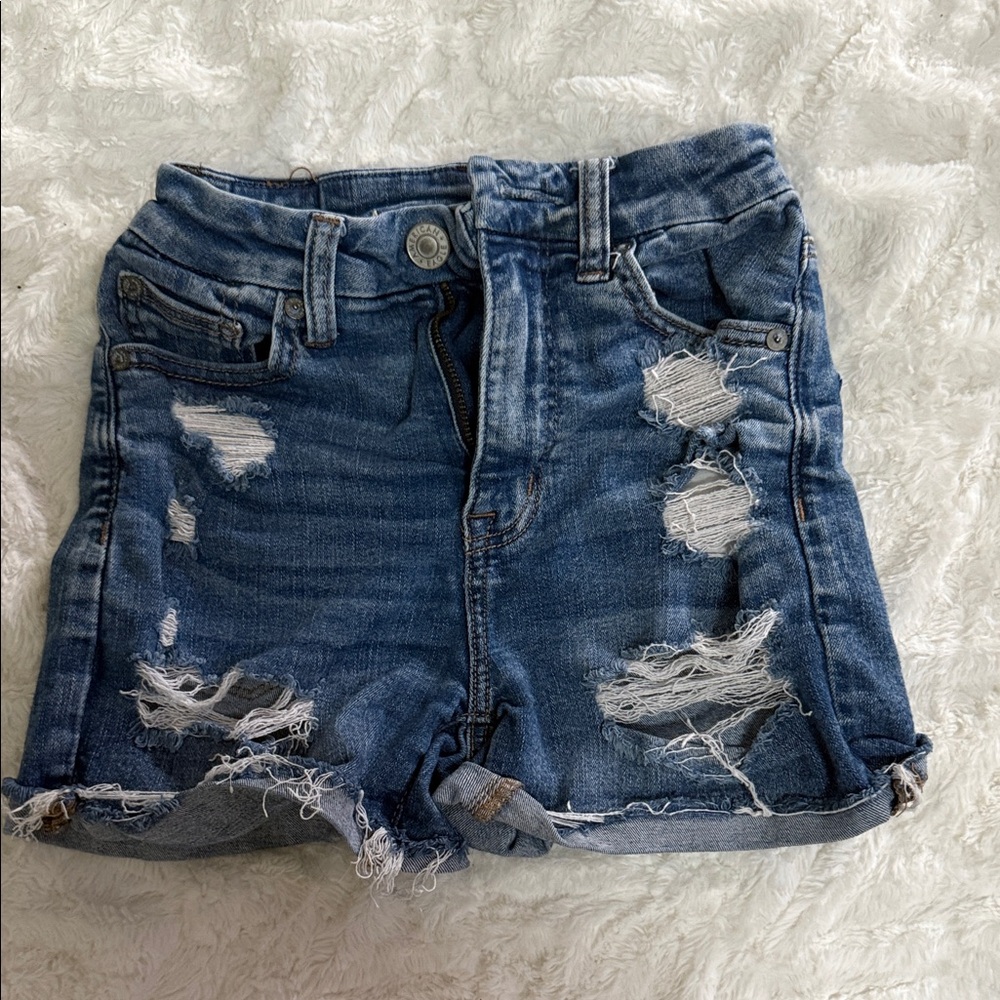 American Eagle Outfitters Ripped Blue Jean Shorts